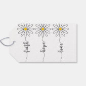 Faith Hope Liebe Daisies Geschenkanhänger (Rückseite Horizontal)