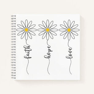 Faith Hope Liebe Daisies Journal Notizblock