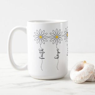 Faith Hope Liebe Daisies Kaffeetasse
