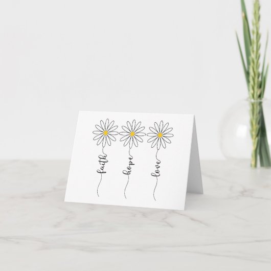 Faith Hope Liebe Daisies Karte (Vorderseite)