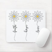 Faith Hope Liebe Daisies Mousepad (Mit Mouse)