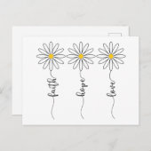 Faith Hope Liebe Daisies Postkarte (Vorne/Hinten)