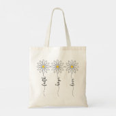 Faith Hope Liebe Daisies Tragetasche (Rückseite)