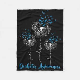 Faith Hope Liebe Dandelion Blume Diabetes Awarenes Fleecedecke