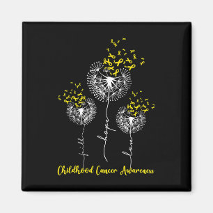 Faith Hope Liebe Dandelion Childhood Cancer Awaren Magnet