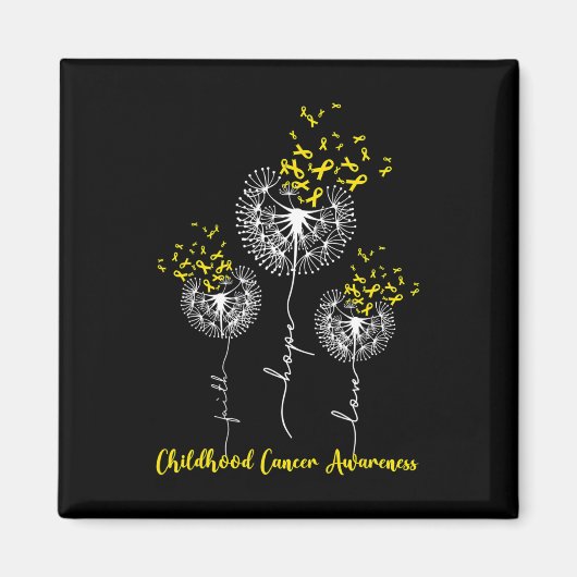 Faith Hope Liebe Dandelion Childhood Cancer Awaren Magnet (Vorne)