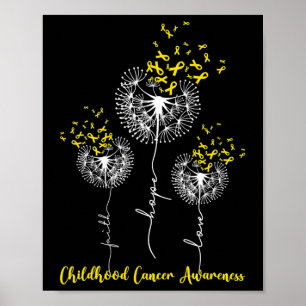 Faith Hope Liebe Dandelion Childhood Cancer Awaren Poster