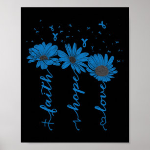 Faith Hope Liebe Diabetes Awareness Montag Blue Ri Poster