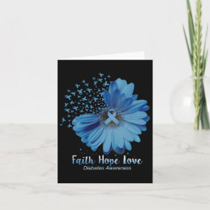 Faith Hope Liebe Diabetes Awareness Sunflower Karte