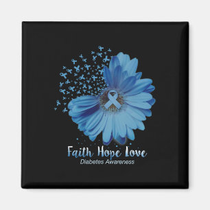 Faith Hope Liebe Diabetes Awareness Sunflower Magnet