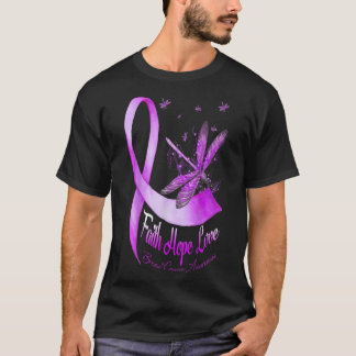 Faith Hope Liebe Dragonfly Bauchspeicheldrüsenkreb T-Shirt