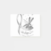 Faith Hope Liebe Dragonfly Grau Asthma Bewusstsein Post-it Klebezettel (Vorderseite)