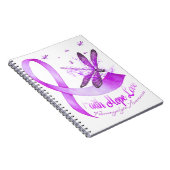 Faith Hope Liebe Dragonfly Lila Ribbon Fibromyalg Notizblock (Rechte Seite)