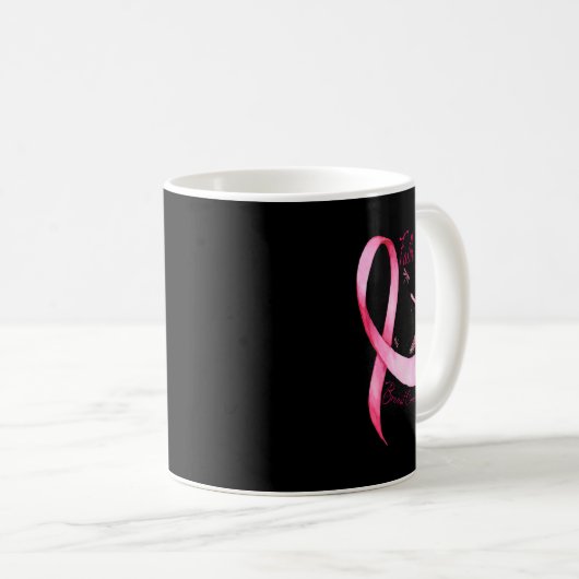 Faith Hope Liebe Dragonfly Pink Ribbon Brust Cance Kaffeetasse (VorderseiteRechts)