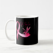 Faith Hope Liebe Dragonfly Pink Ribbon Brust Cance Kaffeetasse (Links)
