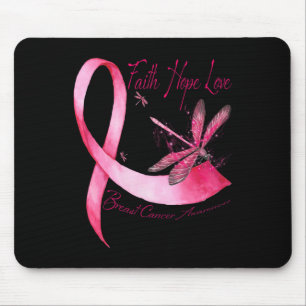 Faith Hope Liebe Dragonfly Pink Ribbon Brust Cance Mousepad