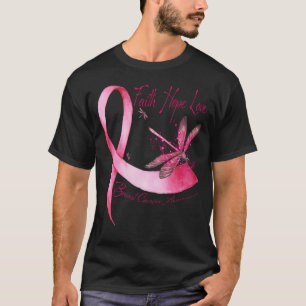Faith Hope Liebe Dragonfly Pink Ribbon Brust Cance T-Shirt