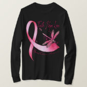 Faith Hope Liebe Dragonfly Pink Ribbon Brust Cance T-Shirt (Design vorne)