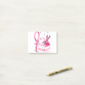Faith Hope Liebe Dragonfly Pink Ribbon Brust Post-it Klebezettel (Auf Schreibtisch)