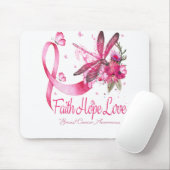Faith Hope Liebe Dragonfly Ribbon Brustkrebs Mousepad (Mit Mouse)