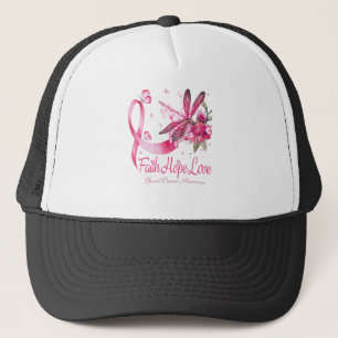 Faith Hope Liebe Dragonfly Ribbon Brustkrebs Truckerkappe