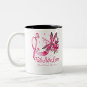 Faith Hope Liebe Dragonfly Ribbon Brustkrebs Zweifarbige Tasse (Links)