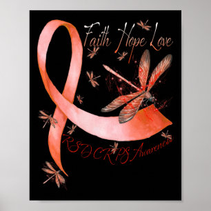 Faith Hope Liebe Dragonfly Rsd Crps Bewusstsein Poster