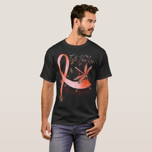 Faith Hope Liebe Dragonfly Rsd Crps Bewusstsein T-Shirt (Vorne ganz)