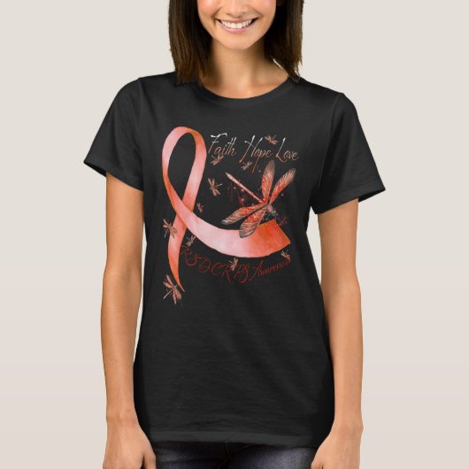 Faith Hope Liebe Dragonfly Rsd Crps Bewusstsein T-Shirt (Vorderseite)