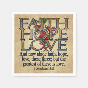 Faith Hope Liebe Elegant Bible Scripting Christlic Serviette