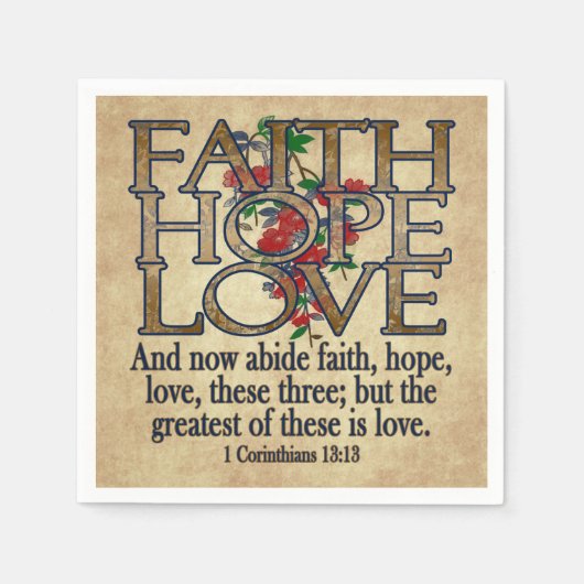 Faith Hope Liebe Elegant Bible Scripting Christlic Serviette (Vorderseite)