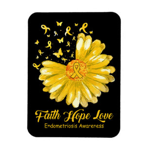 Faith Hope Liebe Endometriose Bewusstsein Magnet