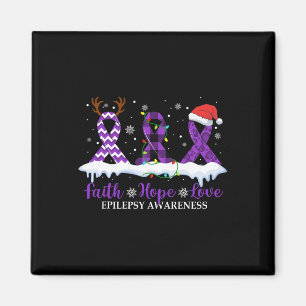 Faith Hope Liebe Epilepsy Awareness Christmas Ribb Magnet