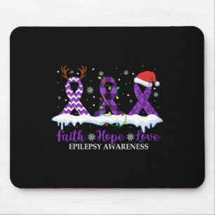 Faith Hope Liebe Epilepsy Awareness Christmas Ribb Mousepad