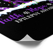 Faith Hope Liebe Epilepsy Awareness Christmas Ribb Poster (Ecke)