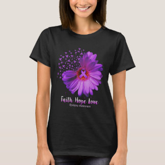 Faith Hope Liebe Epilepsy Bewusstsein Sonnenblume T-Shirt