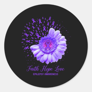 Faith Hope Liebe Epilepsy Bewusstsein Überlebende Runder Aufkleber