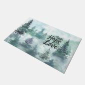 "Faith Hope Liebe" Evergreen Trees Inspiration Fußmatte (Schrägansicht)