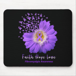 Faith Hope Liebe Fibromyalgie Bewusstsein Lila Rib Mousepad