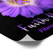 Faith Hope Liebe Fibromyalgie Bewusstsein Lila Rib Poster (Ecke)