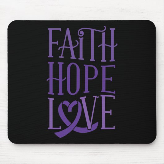 Faith Hope Liebe - Fibromyalgie Bewusstseinsförder Mousepad (Vorne)