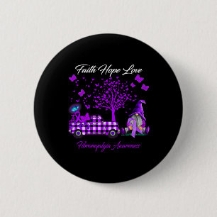 Faith Hope Liebe Fibromyalgie Bewusstseinsgeschenk Button