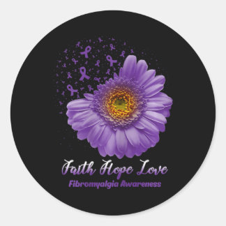 Faith Hope Liebe Fibromyalgie Sensibilisierung Blu Runder Aufkleber