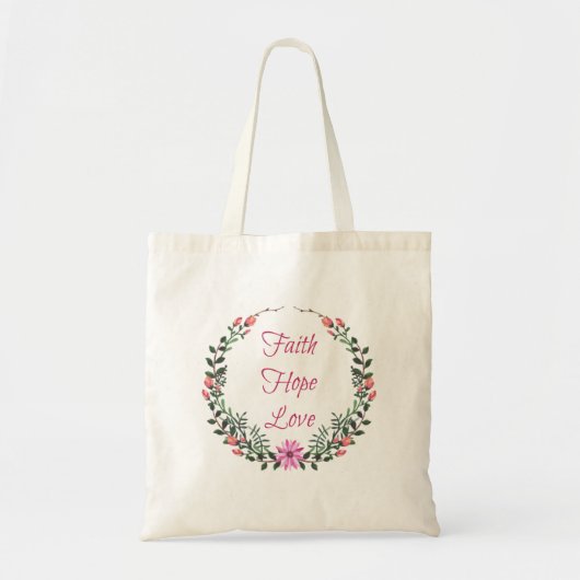 Faith Hope Liebe | Floral Tragetasche (Vorne)