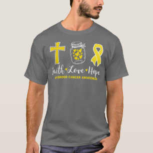 Faith Hope Liebe for Children Cancer Warrior Gold T-Shirt