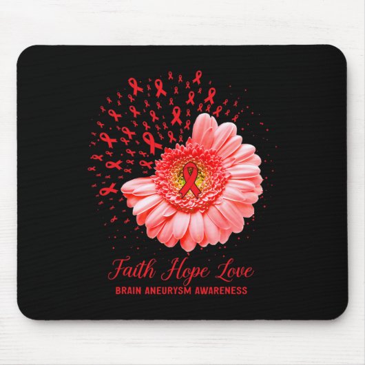 Faith Hope Liebe Gehirnaneurysm Awareness Survivor Mousepad (Vorne)