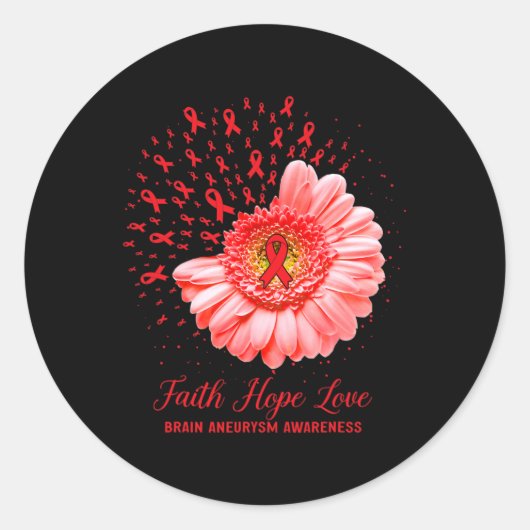 Faith Hope Liebe Gehirnaneurysm Awareness Survivor Runder Aufkleber (Vorderseite)