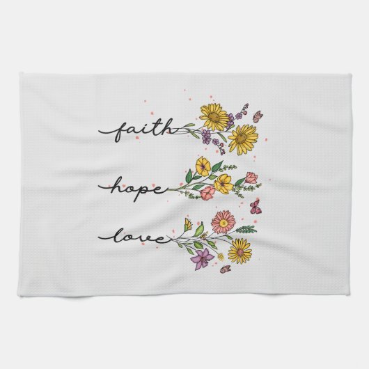 Faith-Hope-Liebe Geschirrtuch (Horizontal)