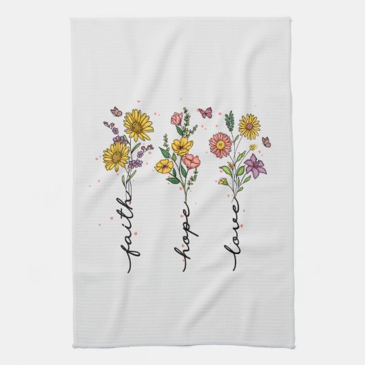 Faith-Hope-Liebe Geschirrtuch (Vertikal)