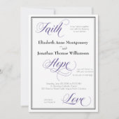 Faith Hope Liebe Graceful Script Wedding Einladung (Vorderseite)
